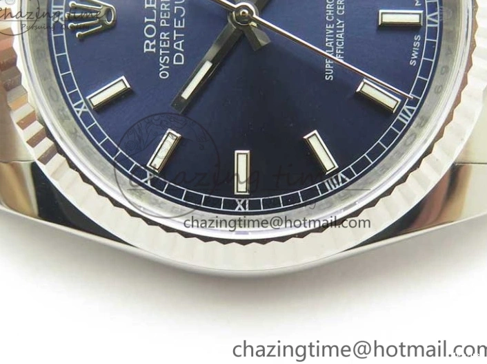 MiroTime 0225 DateJust 36 SS 116234 Fluted Bezel DJF Best Edition Blue Dial Stick Markers on SS Oyster Bracelet A Affordable 3373